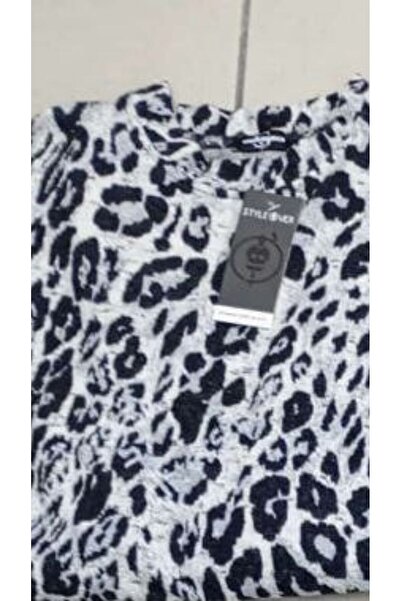 STYLENEST Women's Leopard Print Cotton Soft Textured Crew Neck Sweater