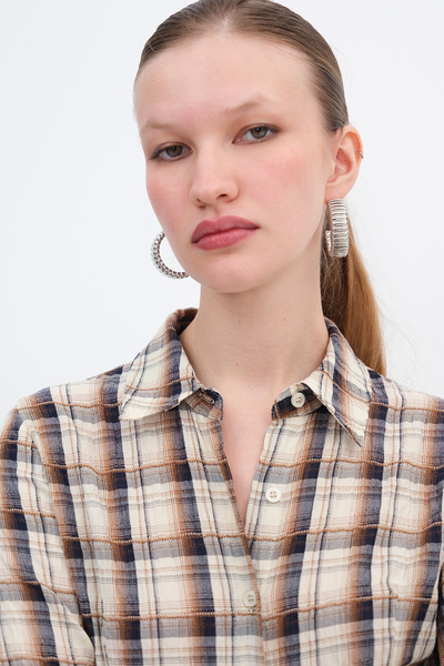 Addax Cămașă în carouri cu nasturi G17644