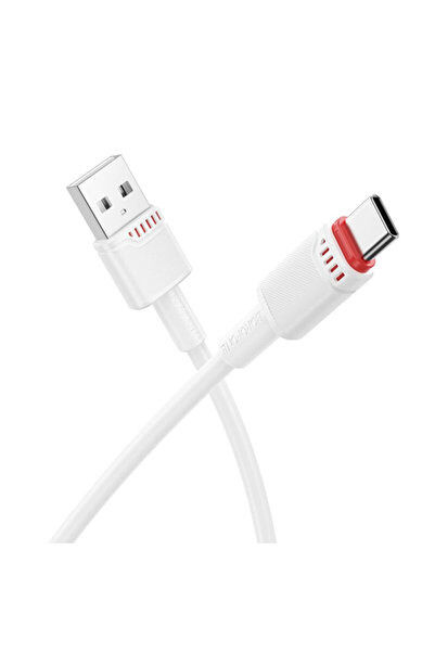 Borofone USB to Type-C premium cable, 3A, 1m Beneficio, white, BX110