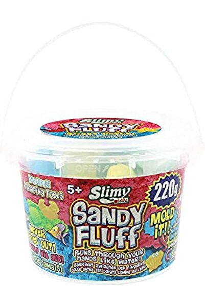 Slimy Magic Play Sand Mansandy Fluff with Bucket and Two Molds - (Multicolor)
