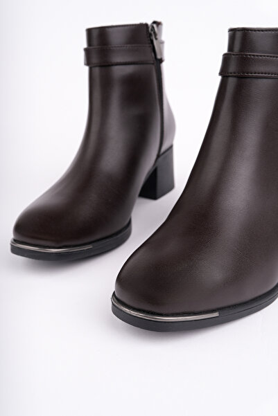 Madam Tarz Cln-056 Thick Heeled Buckle Boots