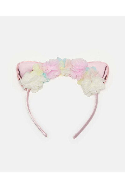 REDTAG عصابة رأس مزينة بالورود باللون الوردي للبنات