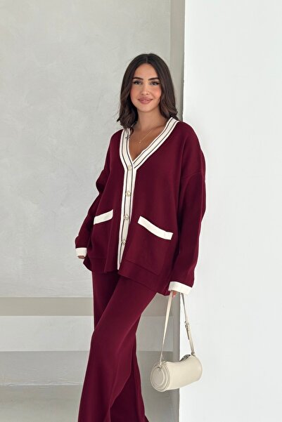 Noi Belis Oversize Pocket Detailed Knitwear Bottom-Top Set Aw25Au0022