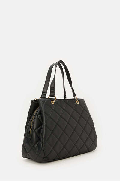 REDTAG Women Black Textured Day Bag
