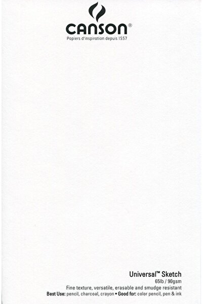 Canson Universal Sketch Pad 702-193, Wire-Bound 11 x 14 in, White