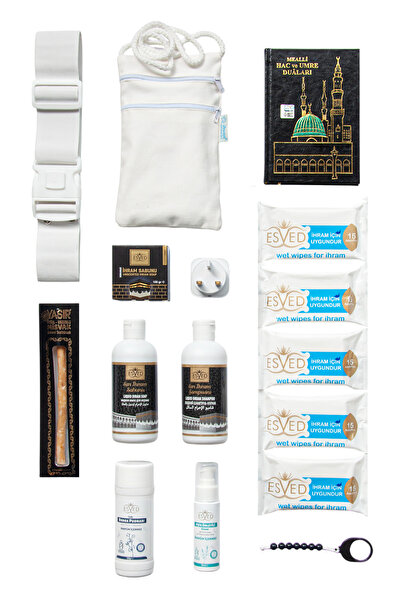 ihvan online Hac Umre 12 Parça İhrama Uygun Kokusuz Hijyen ve İhtiyaç Seti