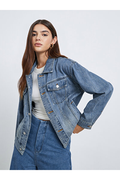 Styli Regular Fit Denim Jacket with Pockets