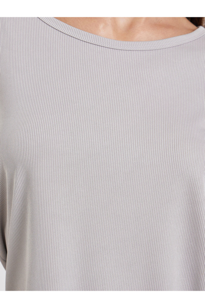 Styli Texture Round Neck T-Shirt and Pyjama Set