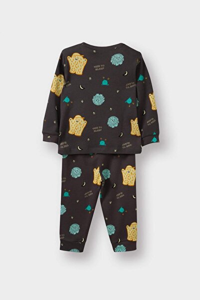 DeFacto Baby Boy Pajama Set Space Printed Long Sleeve Top Long Bottom (25 Au)