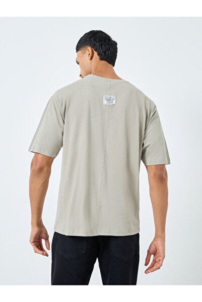 Styli Sew Panelled Acid Wash Jersey T-Shirt