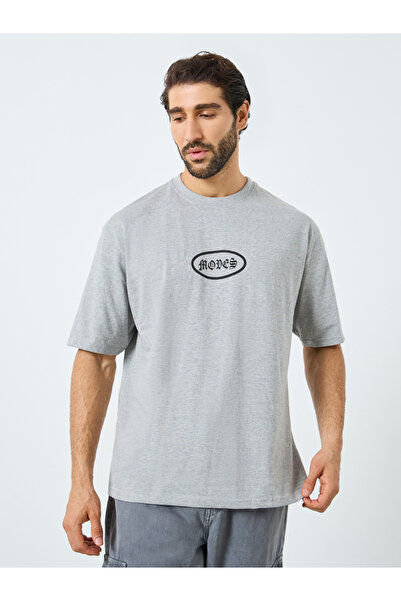 Styli Men Grey Graphic Print Oversized T-Shirt