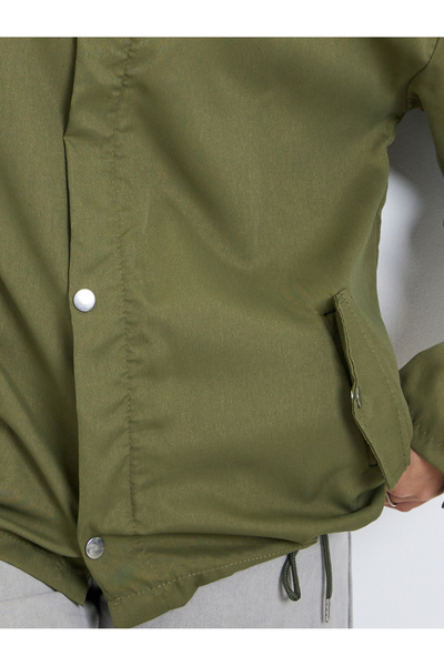 Styli Olive Regular Fit Longline Utility Jacket