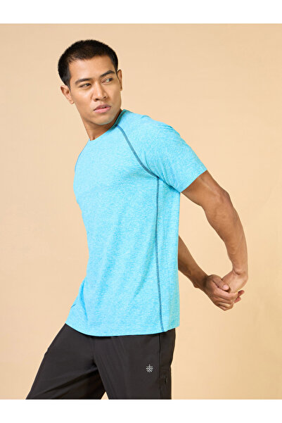Cult By Styli Men Blue Plain Sculpted COMFORTech T-Shirt