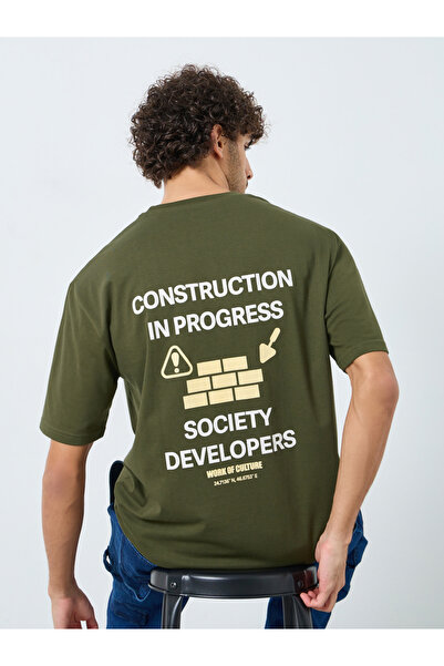 Styli تي شيرت كبير الحجم بطبعة شعار من الأمام والخلف