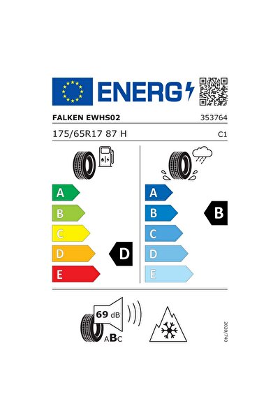 Falken Winter Tire Eurowinter HS02 175/65R17 87H 69dB-B