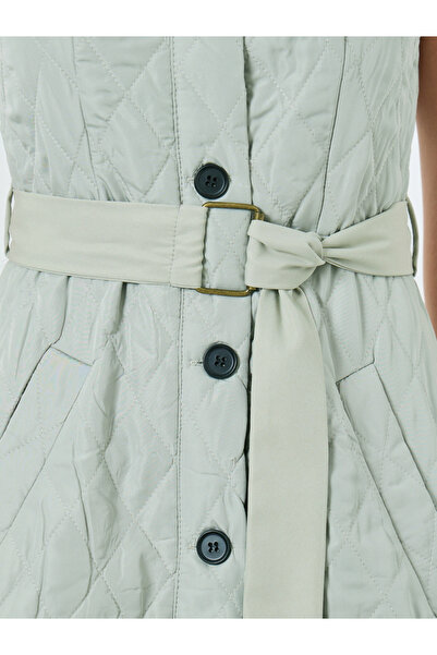 Take Two By Styli Green Quilted Look Dress and Crop Jacket Co-Ords