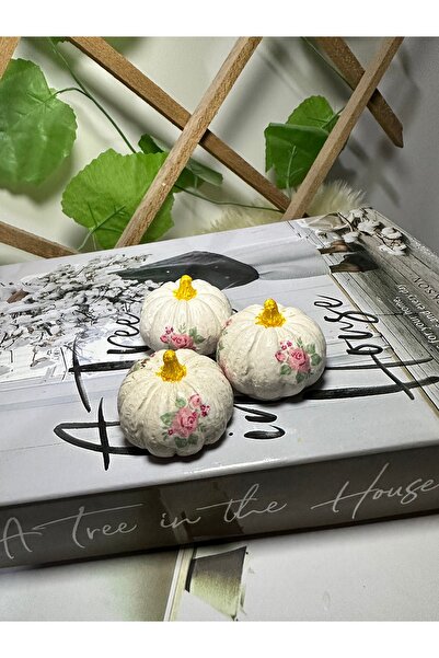 evdeki atölyem 3 ‘lü çiçek dekopaj kabak biblo