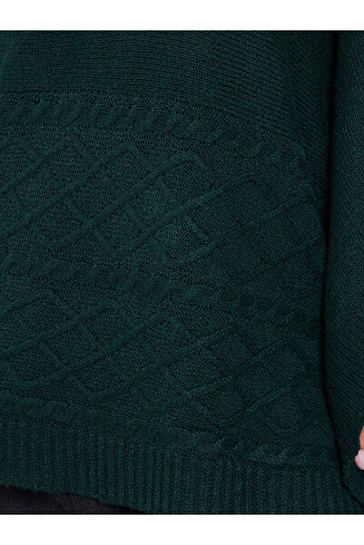 Styli Dark Green Knitted Cape Fit Sweater
