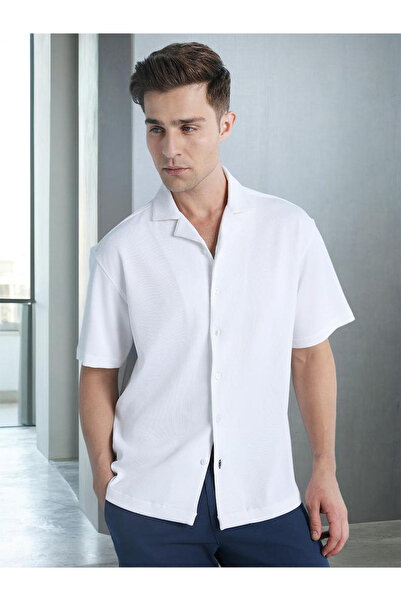 Dennis Lingo By Styli Men Cuban Collar Relaxed Fit Textured Shirt