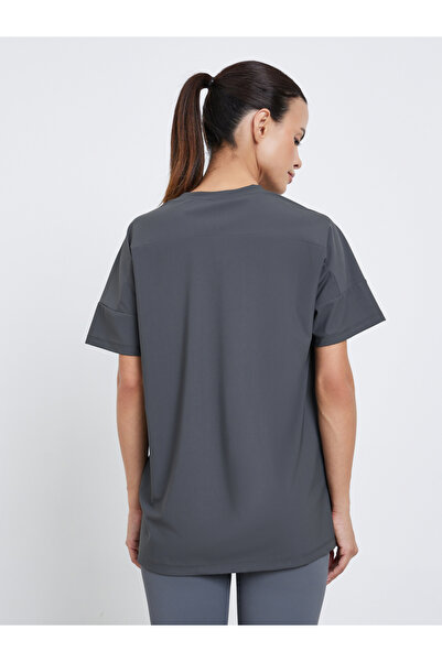 Styli Textured Side Slit Short Sleeves Top