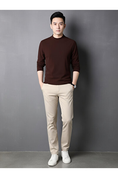 Take Two By Styli Men Brown Knitted Long Sleeve T-Shirt