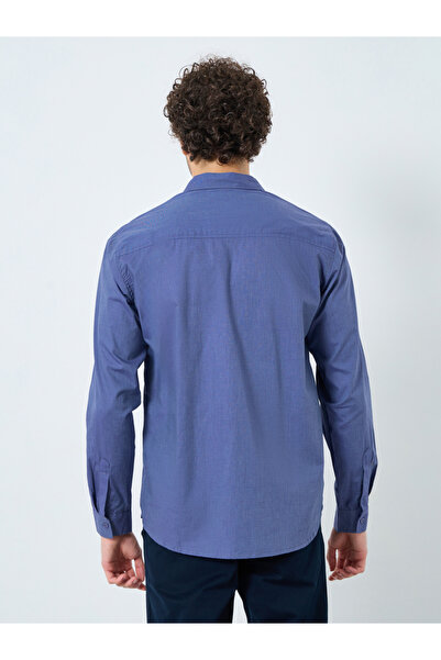 Styli Plain Blue Regular Fit Spread Collar Shirt