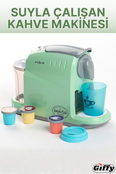 giffy Oyuncak Sesli Işıklı Aksesuarlı Kahve Makinesi Seti - Evcilik ve Mutfak...