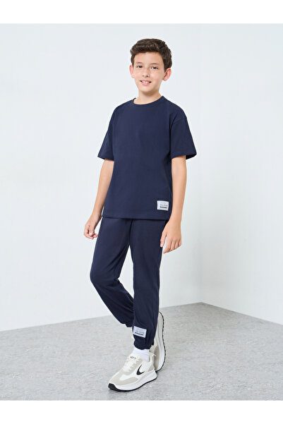 Styli Teens Blue T-Shirt and Badge Detail Joggers Set
