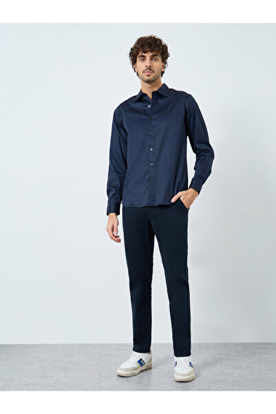 Styli Satin Slim Fit Tailored Long Sleeve Shirt