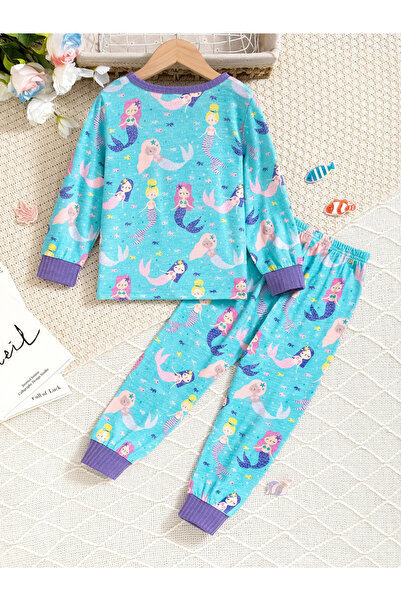 Take Two By Styli Graphic Print Round Neck Top with Long Pyjama Set