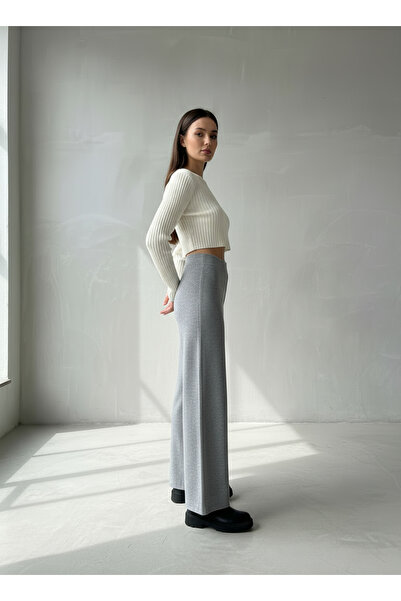 SARE ERKMEN Women's Knitwear Pants Stretchy Winter Wide Leg