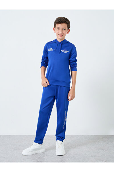 Styli Boys Blue Graphic Hoodie and Jogger Set