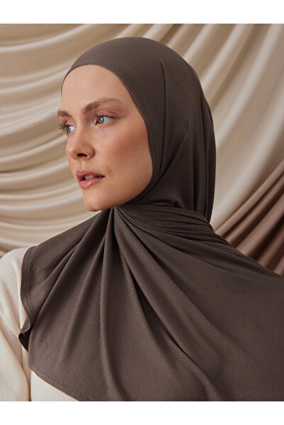 Femple Modest Pratik Bambu Fitilli Şal | Renk: Gri Vizon | Ölçü: Yetişkin | Ç...