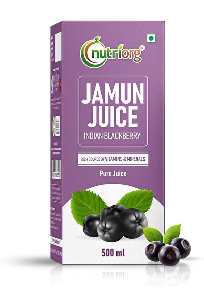 Nutriorg Jamun Juice 500 ml, Controls Blood Sugar Level, Purifies Blood, Care...