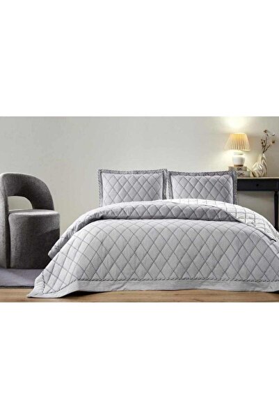 Özdilek Bedspread. Embroidered Diamond Gray 240X250