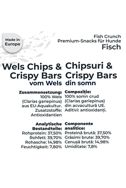 ECO NRG PET FOOD Dog Treats | Fish Snacks | CRISPY BARS FROM SLEEP | 3 x 125 g