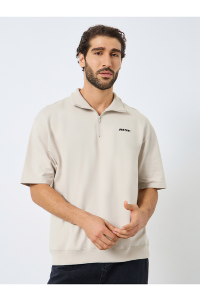 Styli Relaxed Fit Quarter Zip Sweatshirt