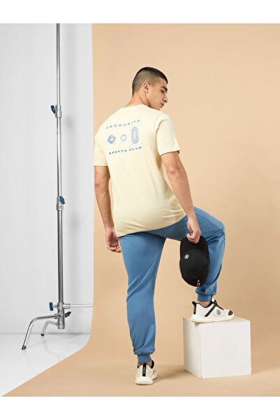 Cult By Styli Men Beige Graphic Print Short Sleeve T-Shirt