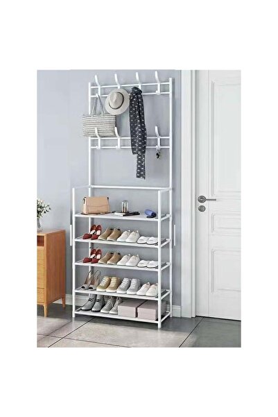 KEKE 5-Tier Simple floor Cloth, Coat And Shoes Rack For Home