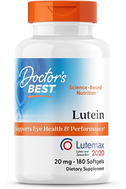 Doctor's Best Lutein Featuring Lutemax, Non-GMO, Gluten Free, Eye Health, 20 mg, 180 Softgels