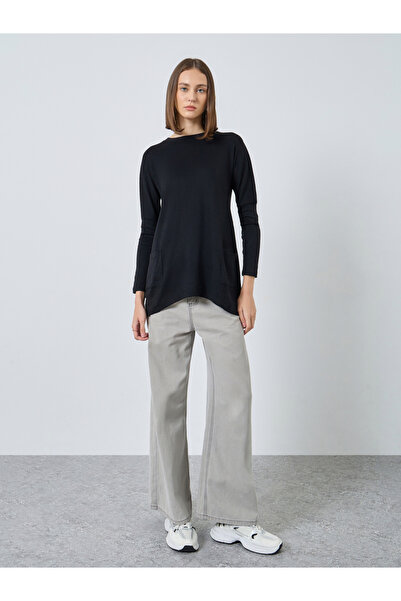 Styli Black Long Sleeve Knit Top