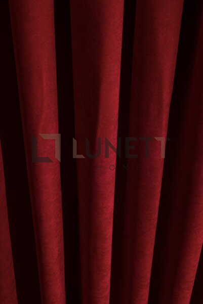 LUNETT HOME Burgundy Color Ada Velvet Medium Pleated (1X2.5) Pleated Backdrop Curtain Single Panel V9206