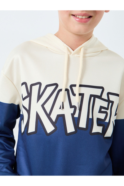 Styli Boys Blue Color Block Hoodie and Joggers Set