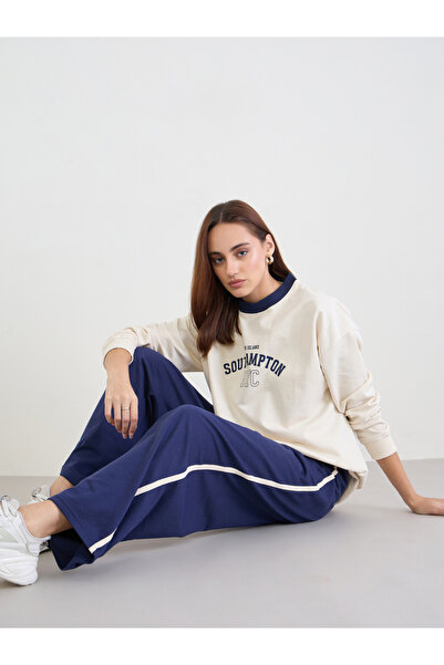 Styli Oversized Longline Sweatshirt and Wide Leg Joggers Co-Ords