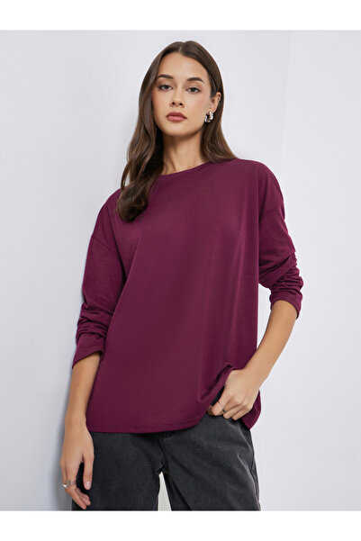 Styli Solid Round Neck Oversize T-Shirt