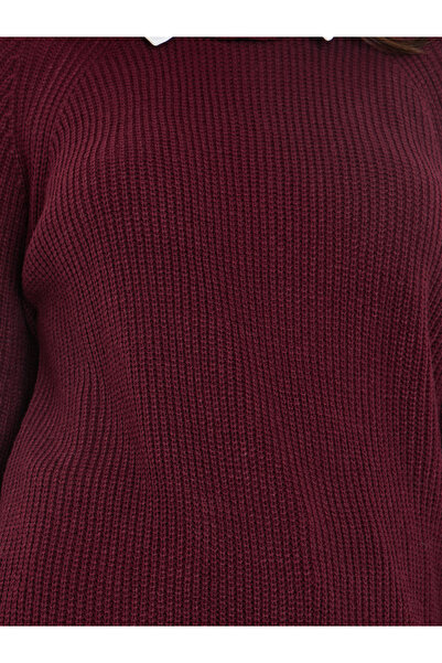 Styli Burgundy Knitted Sweater with Shirt