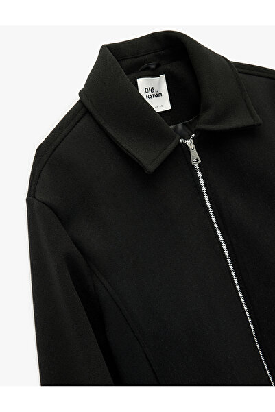 Koton Jachetă cu mânecă lungă, cu guler clasic și fermoar