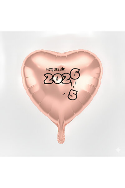 Organizasyon Pazarı Welcome 2026 Foil Balloon Christmas Ornament Party Decoration Christmas Tree Ornament Rose Gold Heart