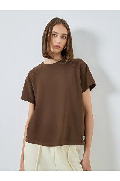 Styli Brown Knitted Boxy Fit T-Shirt