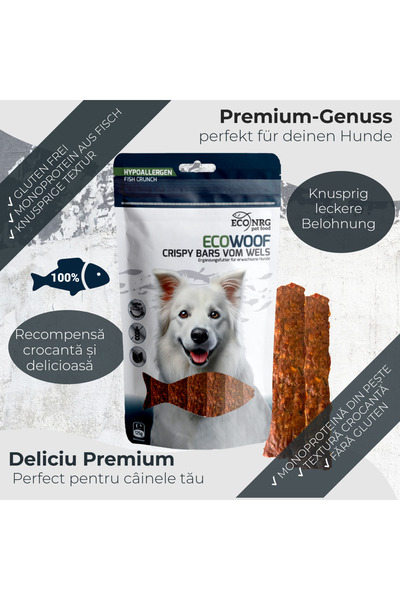 ECO NRG PET FOOD Dog Treats | Fish Snacks | CRISPY BARS FROM SLEEP | 3 x 125 g
